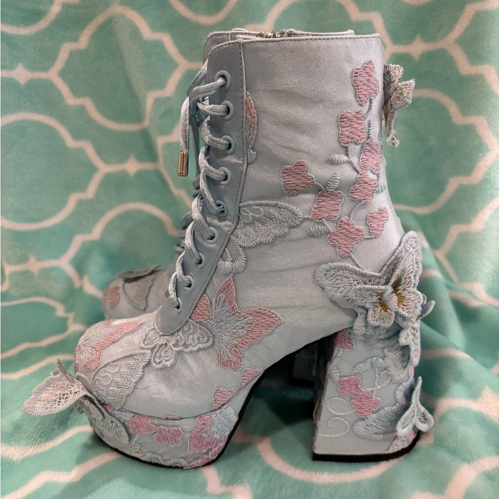 Dolls Kill Sugar Thrillz Platform Butterfly Boots